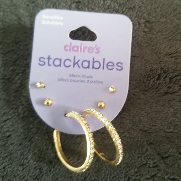 Claire's Stackables Earrings (Hoops & Studs) - Picture 3 of 5